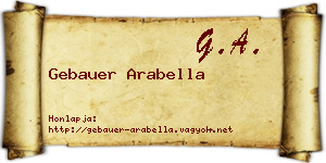 Gebauer Arabella névjegykártya